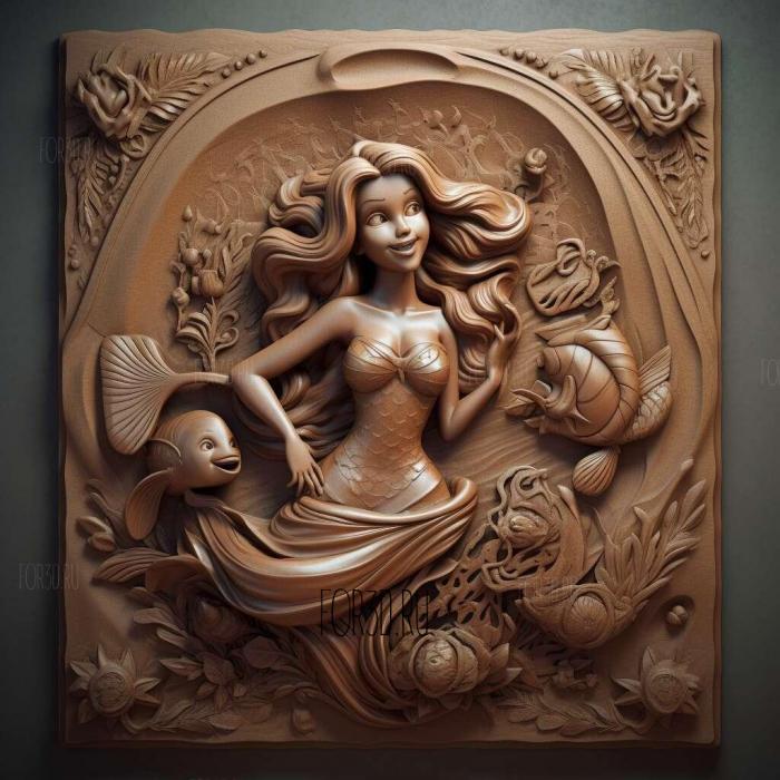 Disneys Ariel The Little Mermaid 4 stl model for CNC